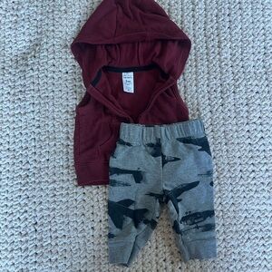 Carter's Maroon and Gray Kids Matching Set